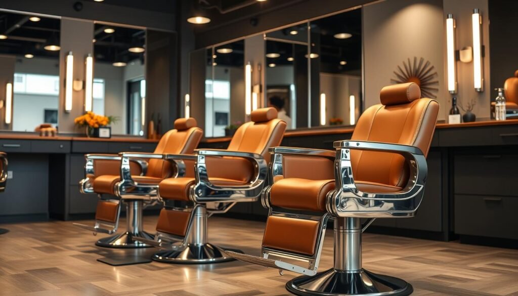 barber chairs with footrests