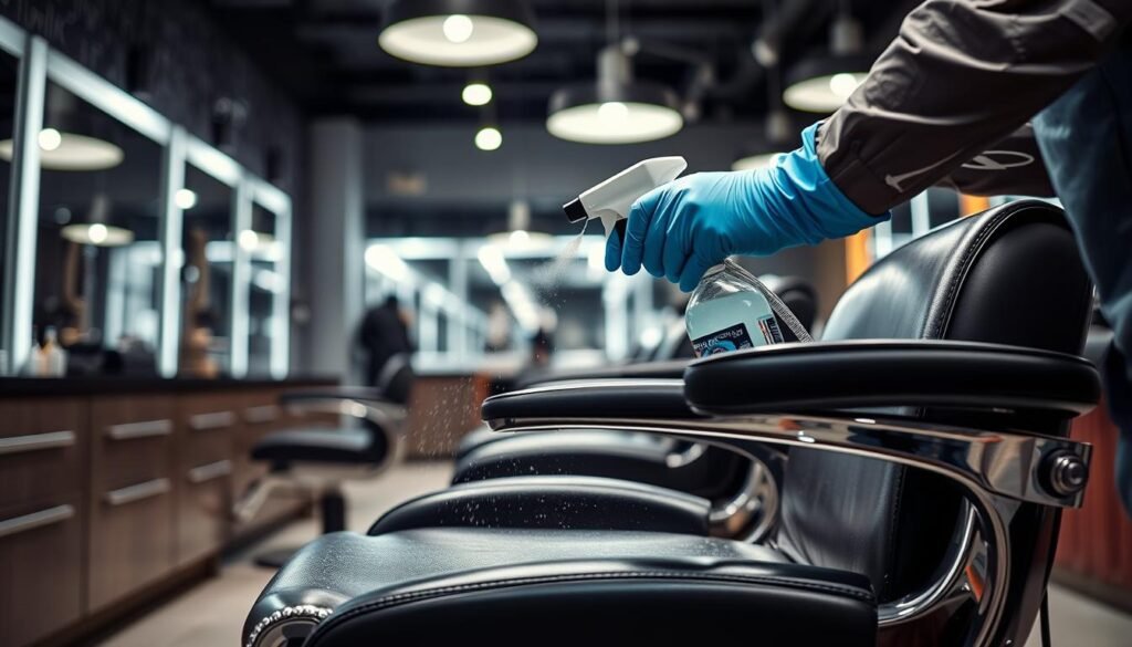 disinfecting barber chairs