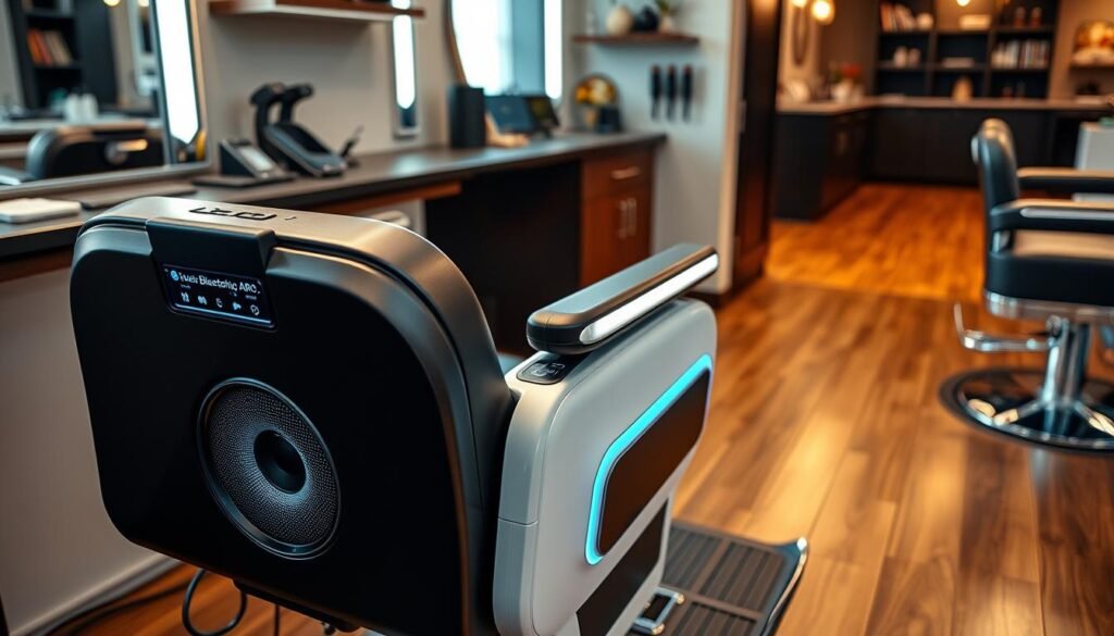 technological integration in barber shop chair design