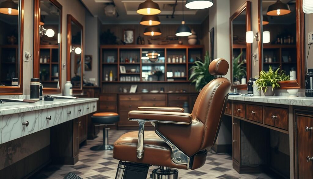 barber chair in a stylish barbershop