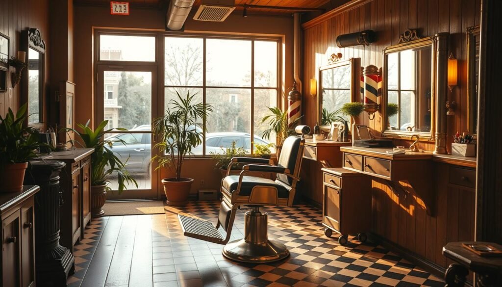 vintage barbershop decor