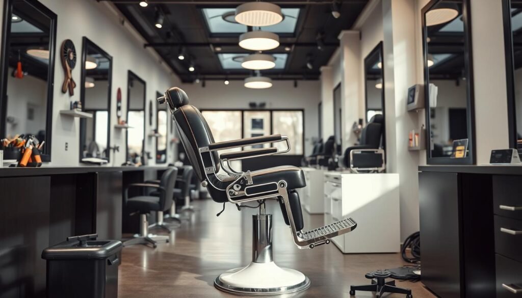 barber chair installation